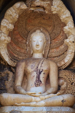 Wat Chedi Chet Thaeo Temple, ancient city Si Satchanalai, Sukhothai Province