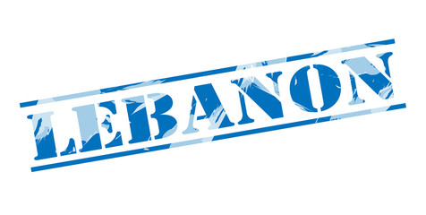 lebanon blue stamp on white background