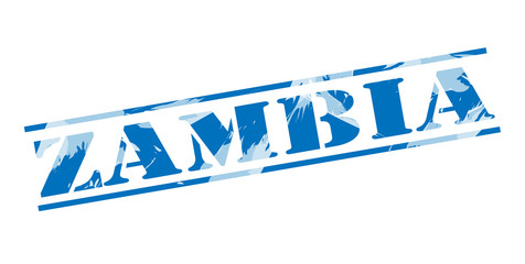 Obraz premium zambia blue stamp on white background