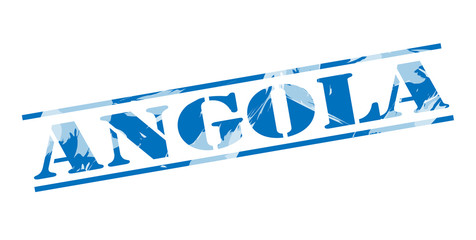 angola blue stamp on white background