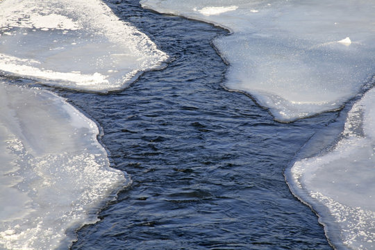 Kezmarska Biela Voda river in Kezmarok. Slovakia