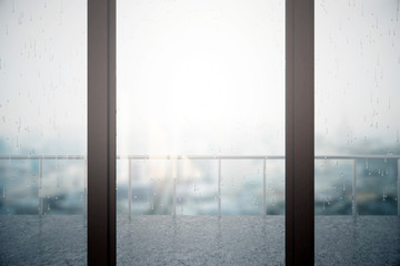 Window with rain drops - Powered by Adobe
