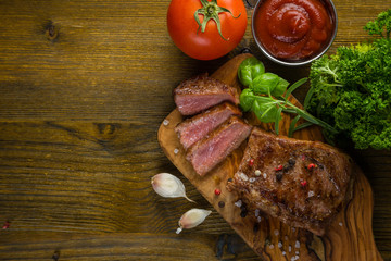Beef steak with herbs and spices
