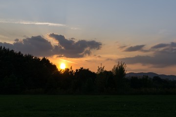 Sunset in nature. Slovakia