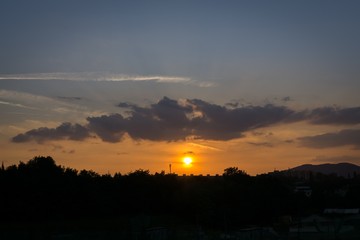 Sunset in nature. Slovakia