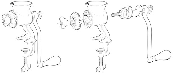 Meat Grinder Illustration