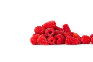 A bunch of fresh raspberries