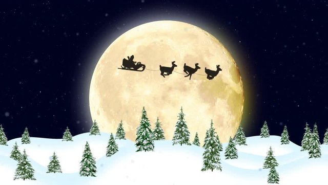Santa Claus on a Sleigh Pulled by Reindeer