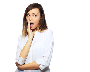 Surprised excited woman