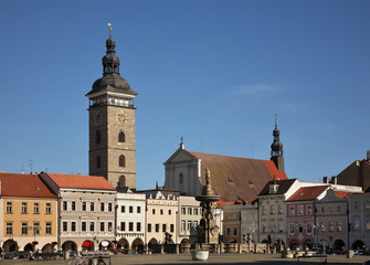Fototapeta premium Ottokar II square in Ceske Budejovice. Czech Republic