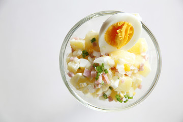 Potato salad in close up