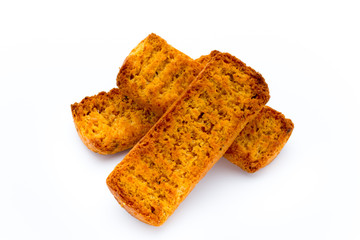 Crumbs of bread croutons. Eco food.