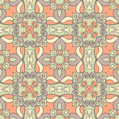 Seamless vintage pattern in beautiful colors. Vector background.