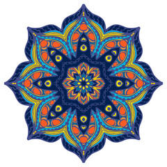 Mandala in beautiful colors for your design. Vector ornament on white background.
