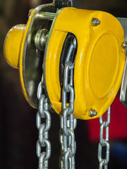 Yellow chain hoist