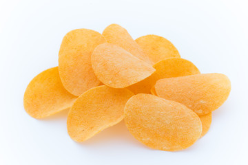 Potato chips on the papric. Eco food.