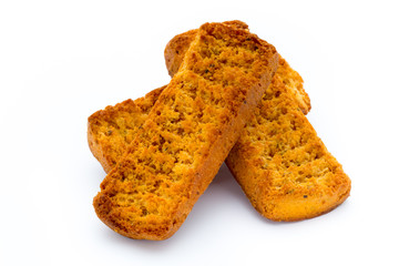 Crumbs of bread croutons. Eco food.