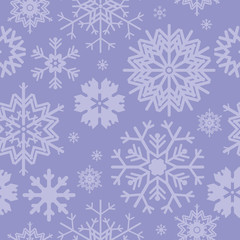 Naklejka na ściany i meble Winter seamless pattern with snowflakes
