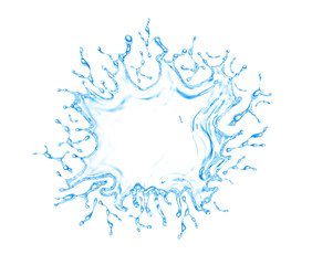 Transparent, isolation splash water splash on a white background