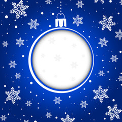 Christmas card with Christmas ball. Festive background