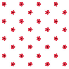 red small flowers pattern seamless vector