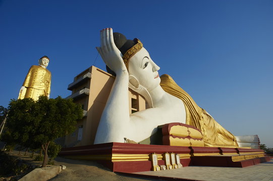 Bodhi Tataung, Buddha statue of 129 m high, and reclining Buddha, Monywa, Sagaing Division