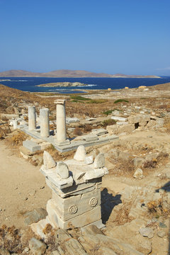 Archaeological site, Delos, Cyclades Islands, Greek Islands, Aegean Sea, Greece