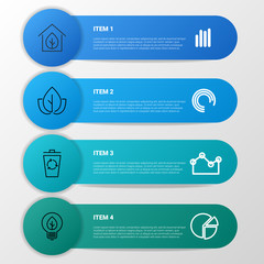 Vector ecology infographics with ribbons and arrows