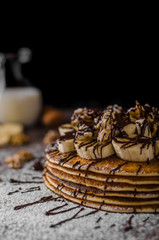 Rustic pancakes with banana