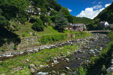 River East Lin in the village of Lynmouth. North Devon. England