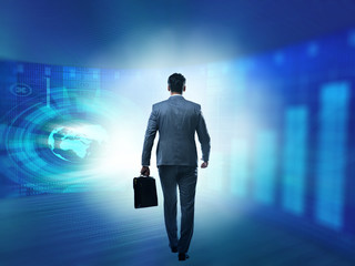 Fototapeta premium Businessman walking away from the camera