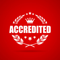 Accredited award laurel vector icon