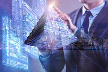 Businessman in ponzi scheme concept