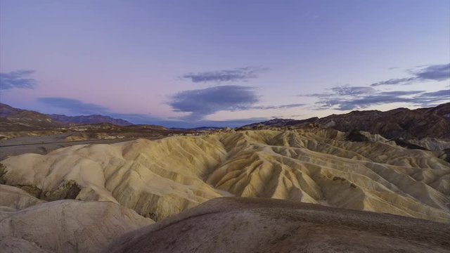 Beautiful sunset timelapse from Zabriskie Point, Death Valley National Park, California