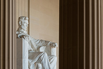 Abraham Lincoln Statue in Lincoln Memorial - Washington DC, United States
