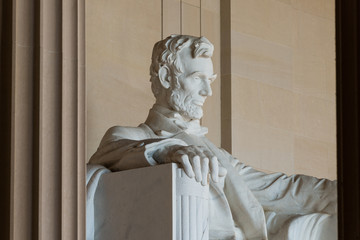 Abraham Lincoln Statue in Lincoln Memorial - Washington DC, United States