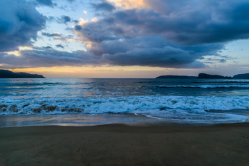 Cloudy sunrise seascape
