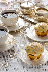 Afternoon tea with muffins