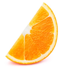 Orange slice isolated on the white background with clipping path