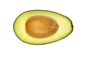 Fresh green ripe avocado isolated on white