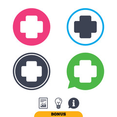Medical cross sign icon. Diagnostics symbol.