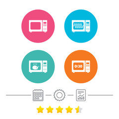 Microwave oven icons. Cook in electric stove.