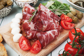 Italian capicola, cured pork meat