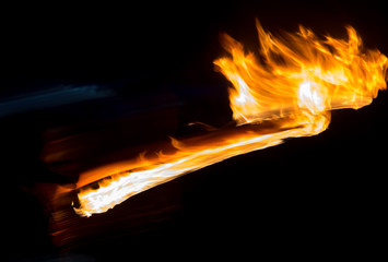 trace of fire on black