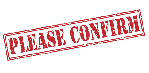 please confirm red stamp on white background