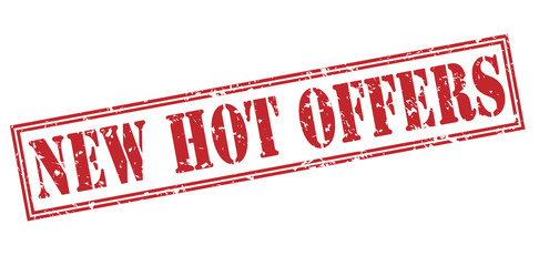 new hot offers red stamp on white background