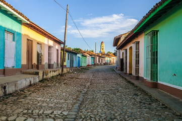 Fototapeta na wymiar Empty street in Trinidad, Cuba