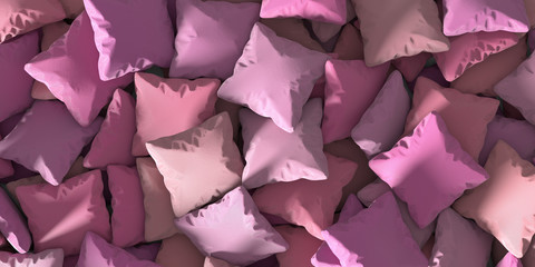 Infinite pillows on a plane, 3d rendering