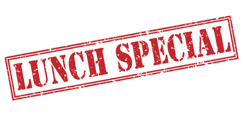 lunch special red stamp on white background