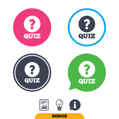 Quiz sign icon. Questions and answers game.